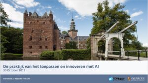 Title slide of my 2019 Nyenrode AI masterclass talk, with Nyenrode castle